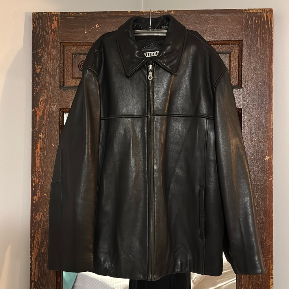 TIBOR Genuine Leather Black Leather Jacket